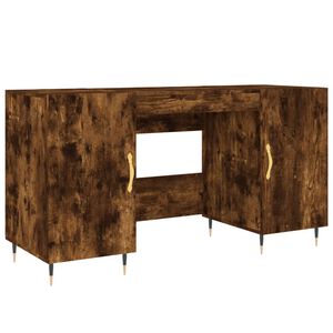 vidaXL Escritorio madera de ingenier&iacute;a roble ahumado 140x50x75 cm