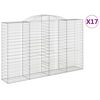 vidaXL Cestas de gaviones 17 uds forma de arco hierro 300x50x180/200cm