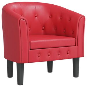 vidaXL Sill&oacute;n cuero sint&eacute;tico rojo
