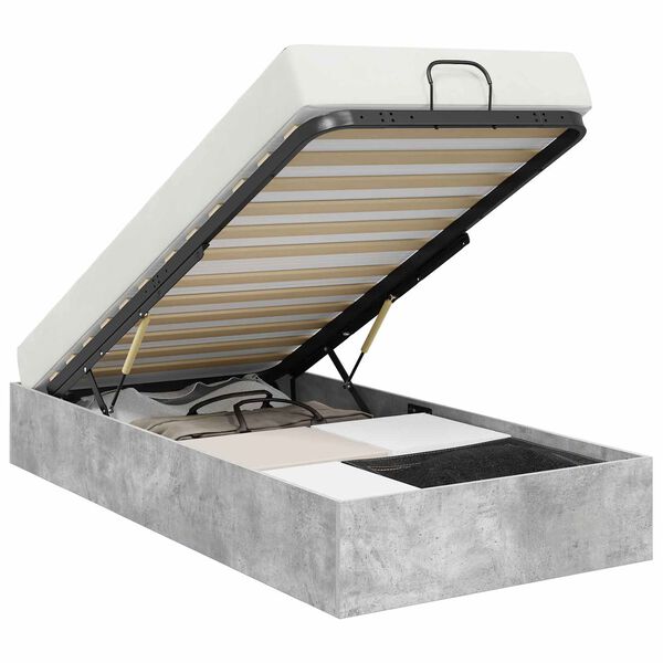 vidaXL Estructura de Cama Ottoman Gris Concreto 90 x 200 cm