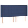 vidaXL Cama box spring colch&oacute;n y luces LED tela azul 160x200 cm