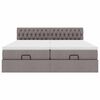 vidaXL Estructura de cama otomana colchones tela gris pardo 180x200 cm