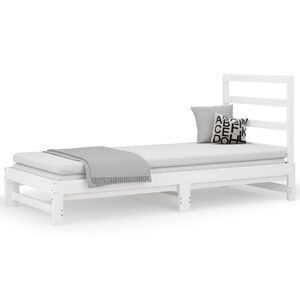 vidaXL Sof&aacute; cama extra&iacute;ble sin colch&oacute;n blanco 2x(90x190) cm