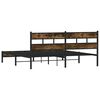 vidaXL Estructura de cama sin colch&oacute;n metal roble ahumado 193x203 cm