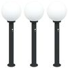 vidaXL Balizas luminosas con sensor, 3 unidades, 80 cm, color negro, IP44
