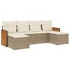 vidaXL Juego de sof&aacute;s jard&iacute;n con cojines 6 pzas rat&aacute;n sint&eacute;tico beige