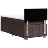 vidaXL Cama box spring con colch&oacute;n tela marr&oacute;n oscuro 90x200 cm