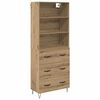 vidaXL Aparador alto 2 pcs Roble artisan 69,5 x 34 x 180 cm