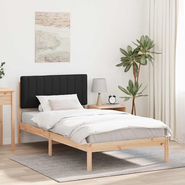 vidaXL Estructura de Cama con Cabecera Tapizada Negro 100 x 200 cm