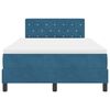vidaXL Cama Box Spring LED con LED Azul Oscuro 120 x 200 cm Terciopelo