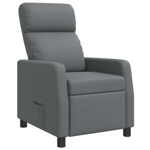 vidaXL Recliner Gris Cuero sint&eacute;tico