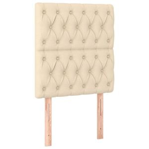 vidaXL Cabecero de cama de tela color crema 80x7x118/128 cm