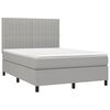 vidaXL Cama box spring con colch&oacute;n tela gris claro 140x190 cm