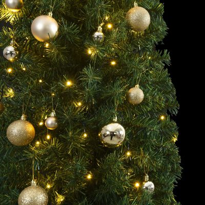 vidaXL Árbol de Navidad estrecho con 300 LED y bolas 270 cm