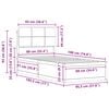 vidaXL Estructura de Cama con Cabecera Tapizada Negro 90 x 190 cm