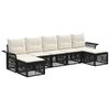 vidaXL Conjunto de sof&aacute;s de jard&iacute;n 7 pcs Negro rat&aacute;n sint&eacute;tico