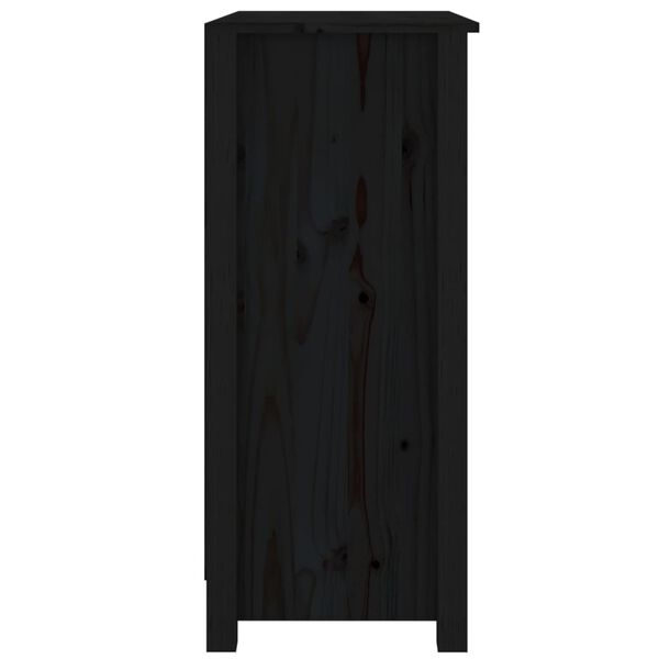 vidaXL Aparador de madera maciza de pino negro 70x35x80 cm