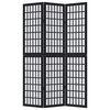 vidaXL Biombo separador de 3 paneles madera maciza Paulownia negro