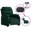 vidaXL Sill&oacute;n reclinable el&eacute;ctrico de terciopelo verde oscuro