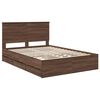 vidaXL Estructura de cama Roble Marr&oacute;n 140 x 200 cm Madera Ingenieril