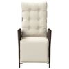 vidaXL Sillones reclinables jard&iacute;n y reposapi&eacute;s 2 uds rat&aacute;n PE marr&oacute;n