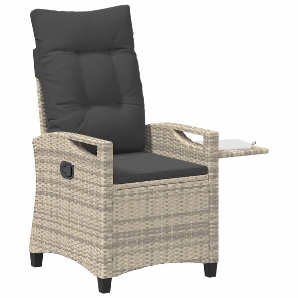 vidaXL Silla de jard&iacute;n reclinable Gris Claro y Gris Oscuro