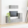 vidaXL Conjunto de mueble de TV 4 pcs Gris Concreto