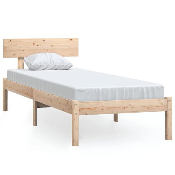 vidaXL Estructura de cama sin colch&oacute;n madera maciza 90x200 cm
