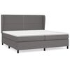 vidaXL Cama box spring con colch&oacute;n cuero sint&eacute;tico gris 200x200 cm