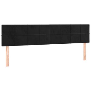vidaXL Cabeceros terciopelo negro 200x5x78/88 cm