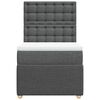 vidaXL Cama box spring con colch&oacute;n tela gris oscuro 90x190 cm