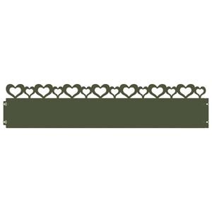 vidaXL Bordes para c&eacute;sped 10 uds. 103 x 0,05 x 22 cm Acero Verde oliva