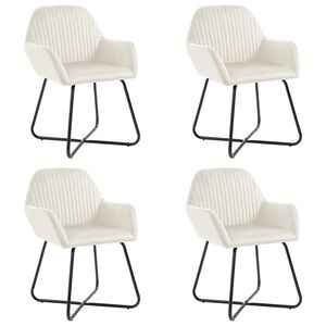 vidaXL Sillas de comedor 4 unidades terciopelo crema