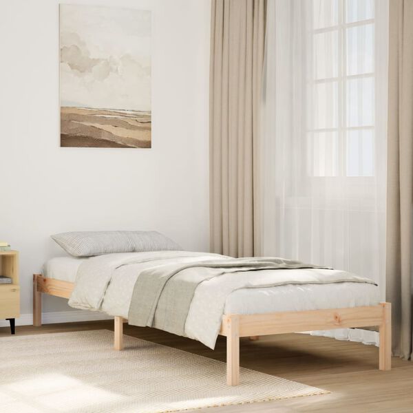 vidaXL Cama extralarga sin colch&oacute;n madera maciza de pino 80x210 cm
