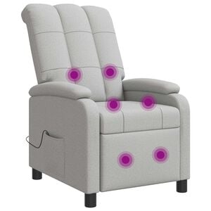 vidaXL Silla de masajes reclinable Gris Nube Tela