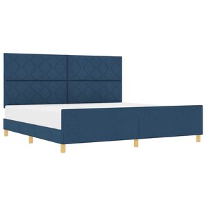 vidaXL Estructura de cama con cabecera Azul 200 x 200 cm tela