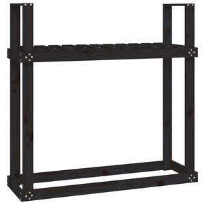 vidaXL Le&ntilde;ero de madera maciza de pino negro 110x35x108,5 cm