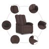 vidaXL Sill&oacute;n el&eacute;ctrico reclinable elevable de tela marr&oacute;n oscuro