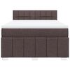 vidaXL Cama box spring con colch&oacute;n tela marr&oacute;n oscuro 140x190 cm