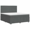 vidaXL Cama box spring con colch&oacute;n Gris oscuro 140 x 200 cm Tela