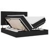 vidaXL Cama de almacenamiento LED con colch&oacute;n Negro 180 x 200 cm Tela