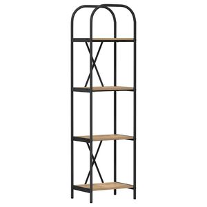 vidaXL Estante de libros 4 niveles 40 x 30 x 146 cm Roble artisan