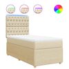 vidaXL Cama box spring con colch&oacute;n tela color crema 90x190 cm