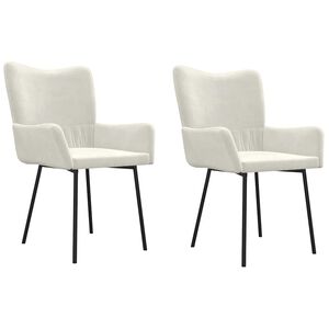 vidaXL Sillas de comedor 2 unidades terciopelo crema