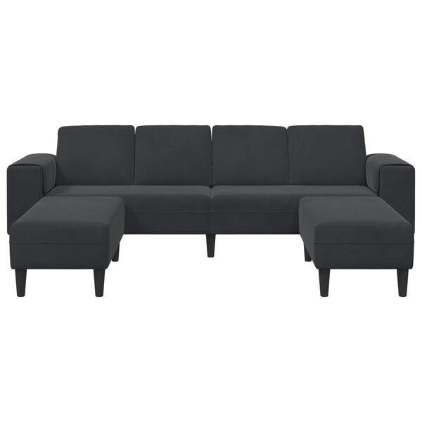 vidaXL Sof&aacute; de sala 3 pcs Negro