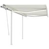 vidaXL Toldo manual retr&aacute;ctil con luz LED color crema 3,5x2,5 m