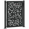 vidaXL Puerta de jard&iacute;n negra 100x125 cm acero dise&ntilde;o llama