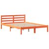vidaXL Cama sin colch&oacute;n madera maciza de pino marr&oacute;n cera 140x190 cm