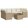 vidaXL Set sof&aacute;s de jard&iacute;n 7 piezas y cojines rat&aacute;n sint&eacute;tico beige