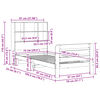 vidaXL Estructura de cama sin colchón madera maciza marrón 75x190 cm